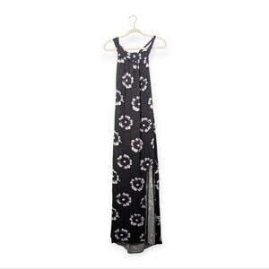Busayo Collective Black & White Floral Halter Maxi Dress Size XL